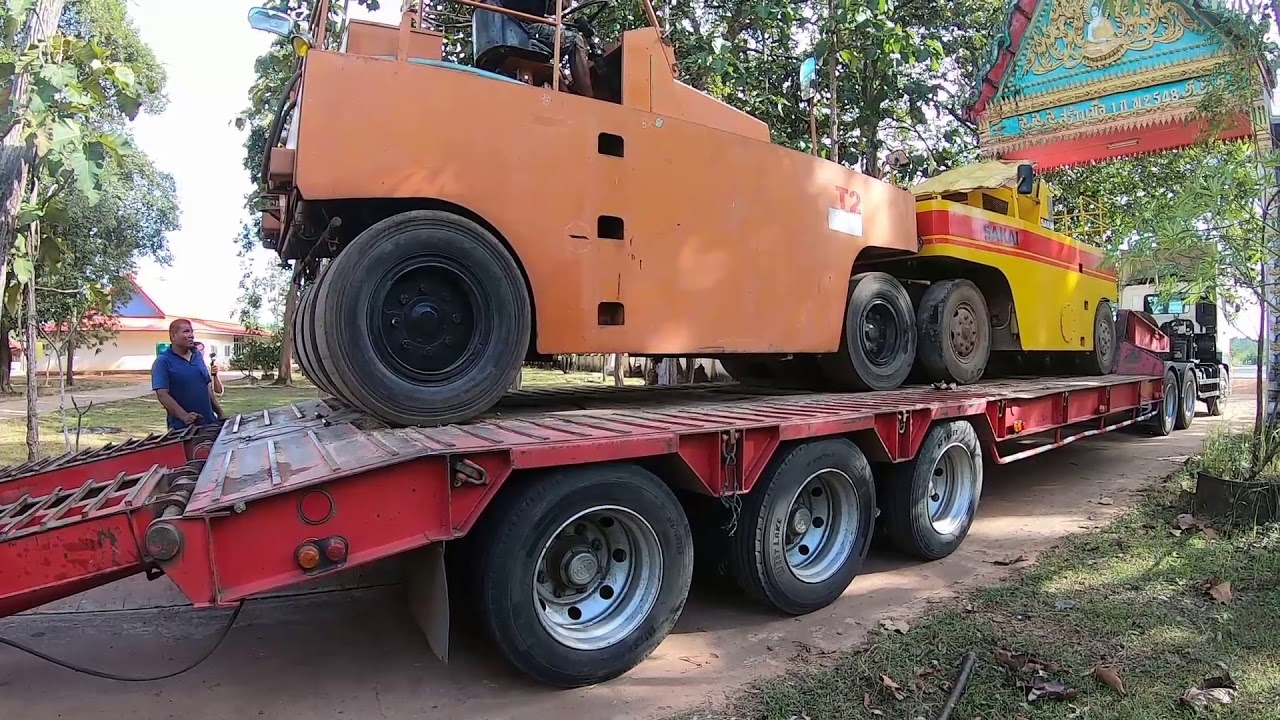 รถบด 2 คัน ขึ้นรถบรรทุกเทรลเลอร์ รถหัวลากฮีโน่ ชมแบบชัดๆจัดเต็มครับ | ชินกฤช ว่องไว