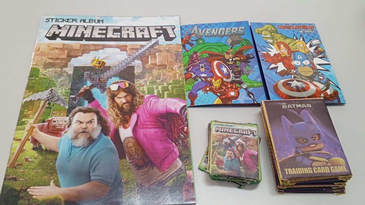 UNBOXING STICKER ÁLBUM DE MINECRAFT más LOS SIMPSON AVENGERS 