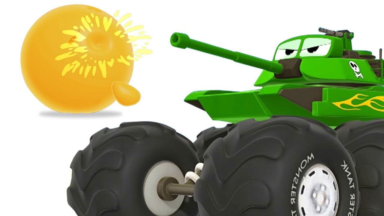 Learn Names of Fruits || Monster Tank || Battle Tank Vs Fruits || 3D Learning Video