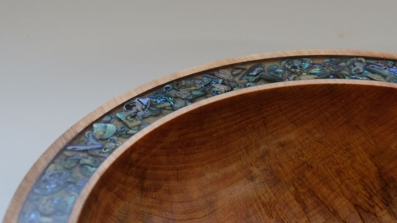 Woodturning – Kauri Bowl with Epoxy & Pāua Inlay