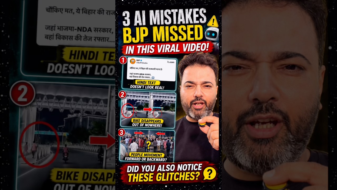 3 AI Glitches That Exposed This Viral Political Video #bihar #bjp #shorts