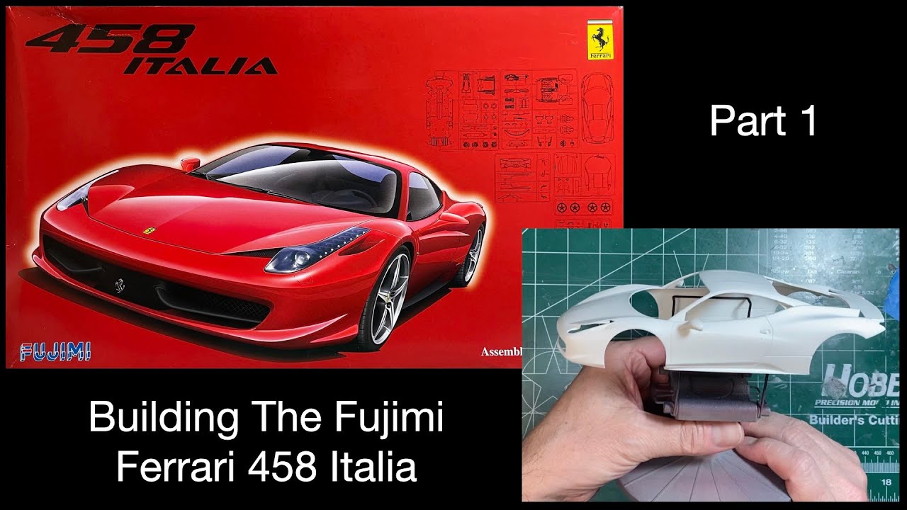 Building the Fujimi Ferrari 458 Italia 1/24 Scale plastic model car Part 1