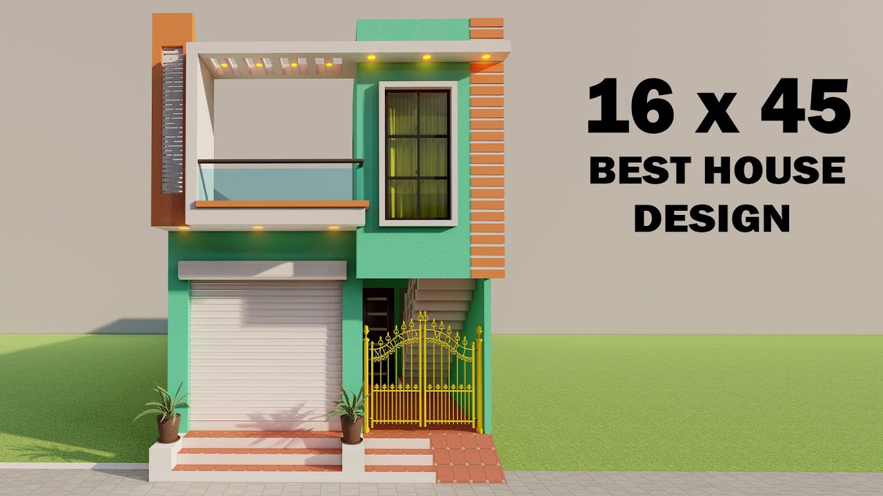Small 3D 2 bedroom 1 shop house plan,16*45 dukan or makan,new shop elevation,singal story shop plan