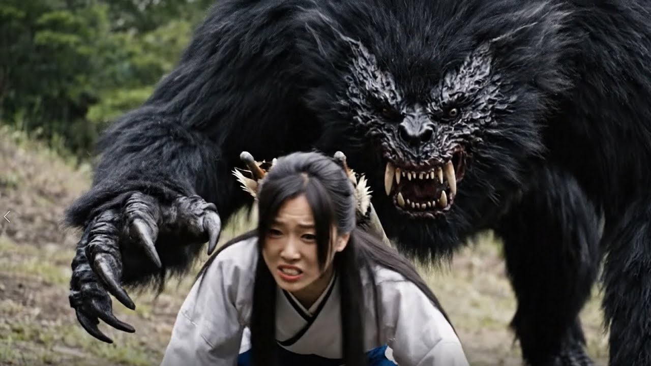 The Adventures of a Japanese Girl: Fighting a Black Monster in the Deep Forest.