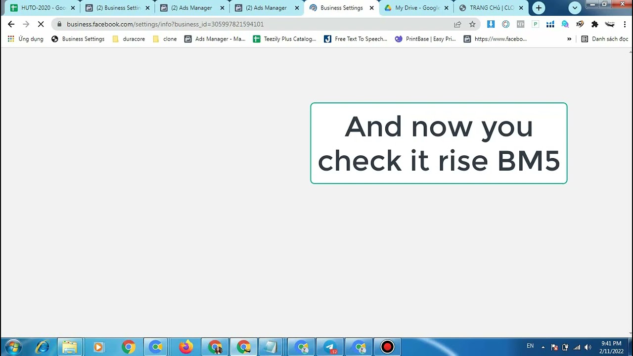 Result Guide to upgrade regular BM facebook to BM agency, Rise to BM 5 fastly, 250$ spend per day