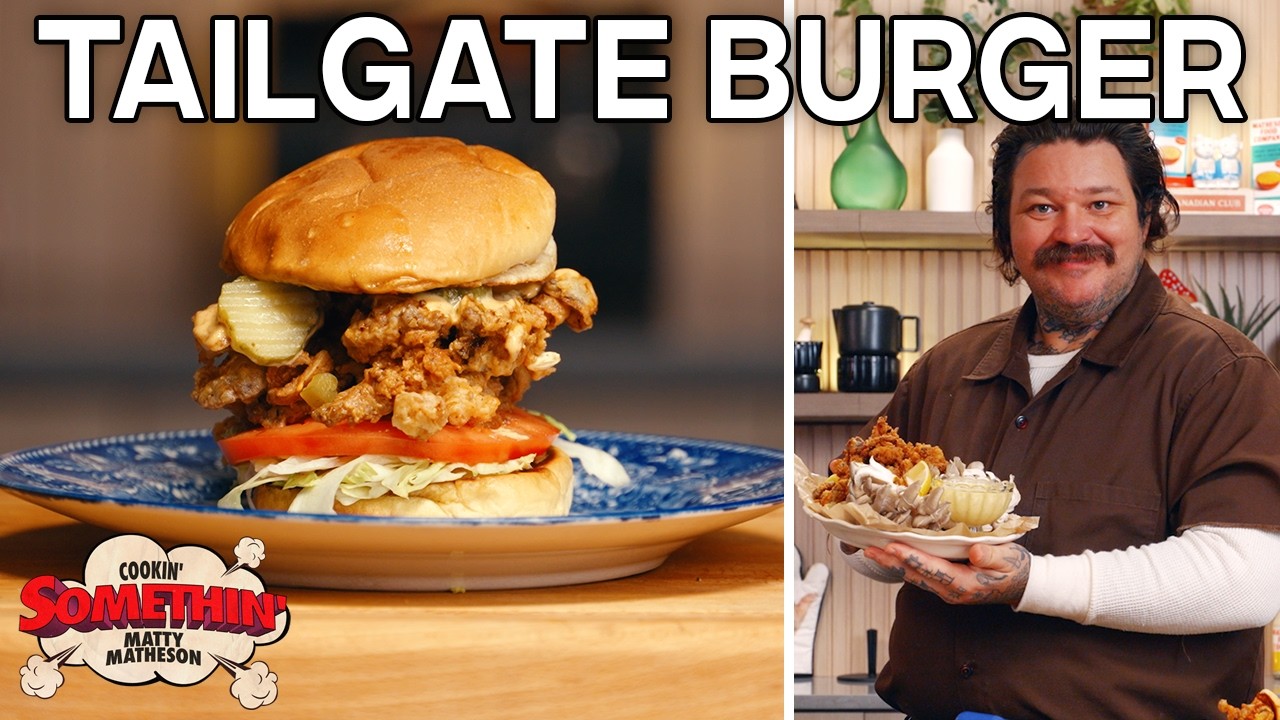 Matty's Game Day Mushroom Burger & Poppers | Cookin' Somethin'