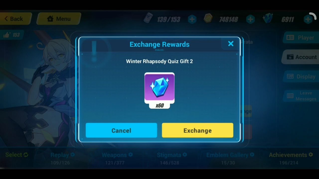 Honkai Impact 3 SEA《崩坏3》 Exchange Code -NEW- ( FREE 60 CRYSTAL! )