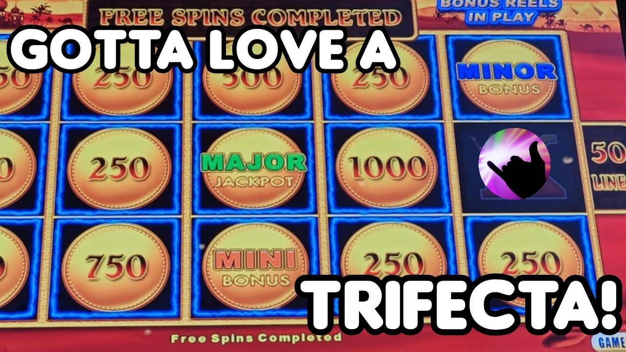 Jackpot TRIFECTA on Sahara Gold!
