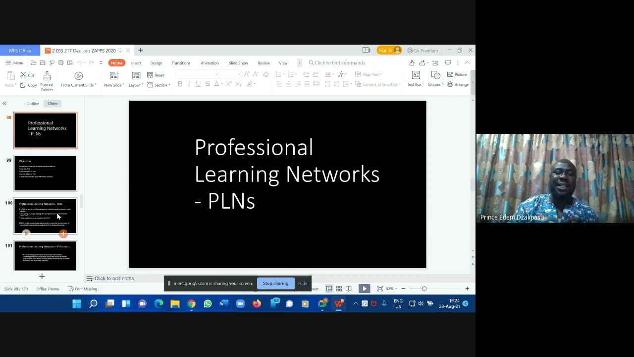 PROFESSIONAL LEARNING NETWORKS