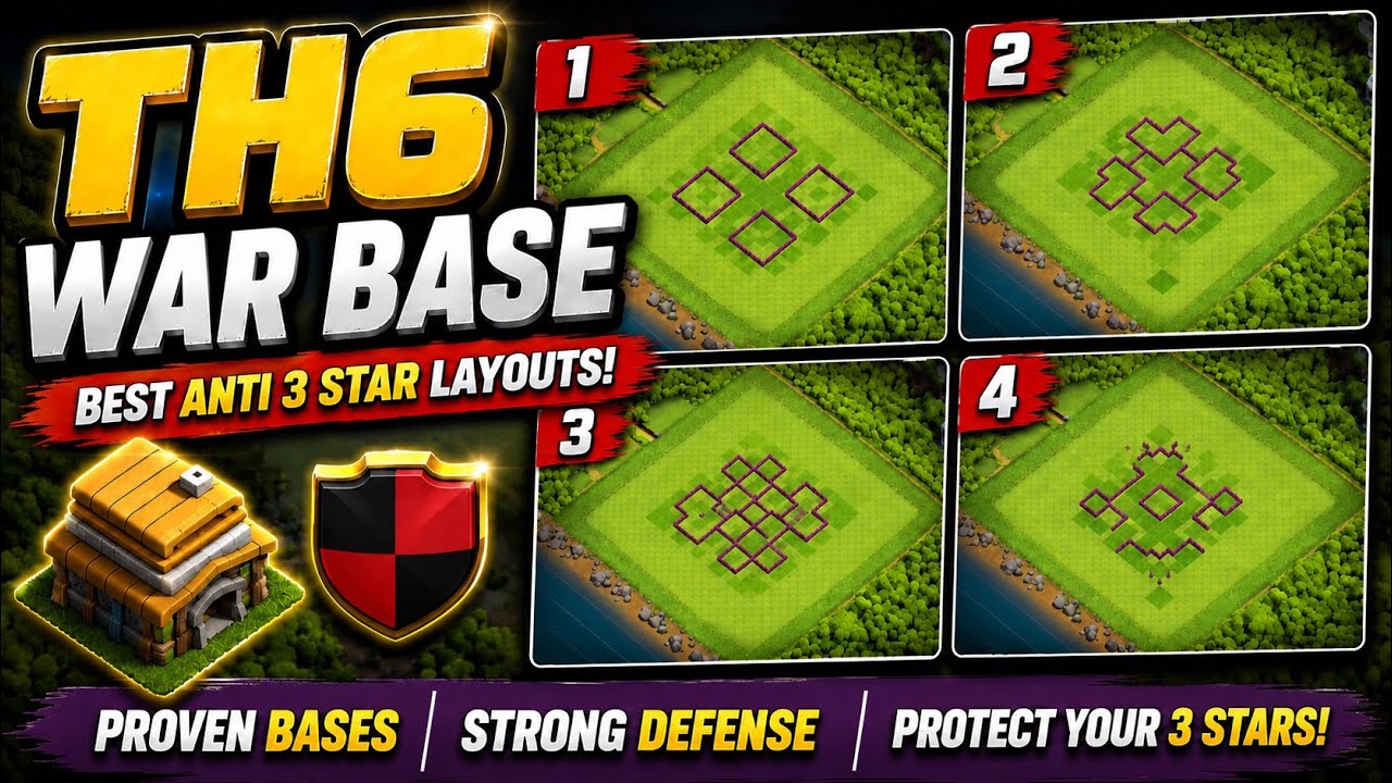 BEST TH6 WAR BASES 2026 | Anti 3 Star + Copy Links | Clash of Clans