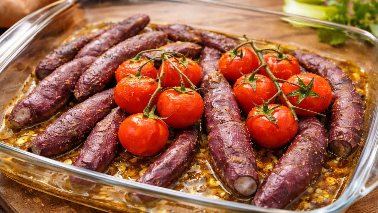 Rezept für Ofengemüse mit Süßkartoffeln. Einfach, schnell und sehr lecker!