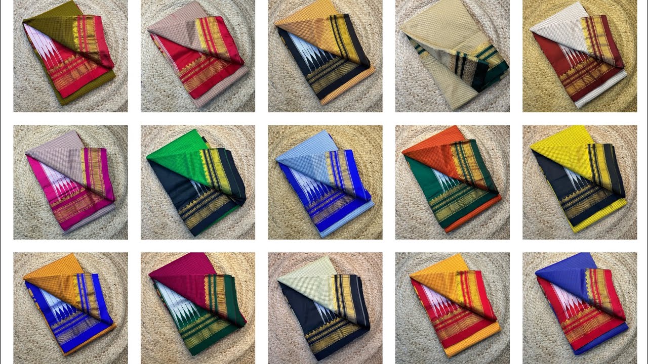 Ilkal traditional mini checks pattern cotton silk saree with tope pallu/2550+$#8904397847 #ilkal