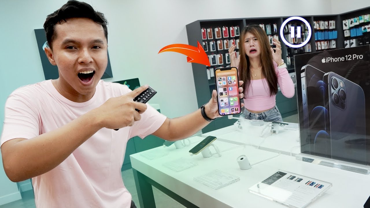 PAUSE CHALLENGE PART 2 DI MALL!! ZAINAL AMBIL UANG DI DOMPET MAU BELI IPHONE 12!!