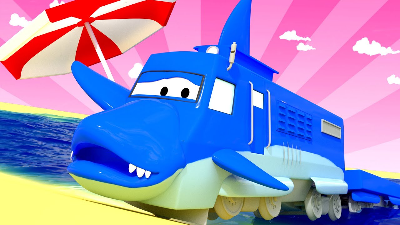 Speciál Týden žraloků - Vláček Troy z Města Vlaků se promění v žraloka - Vláček Troy ve Městě Aut 🚄