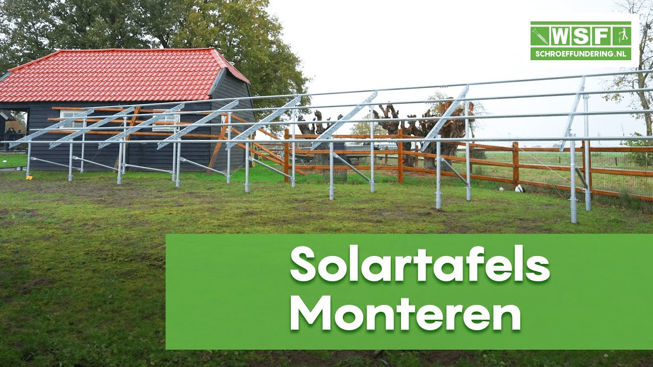 Zonnepanelen veldopstelling | SolarTafels | Instructievideo | Weenk Schroeffundering