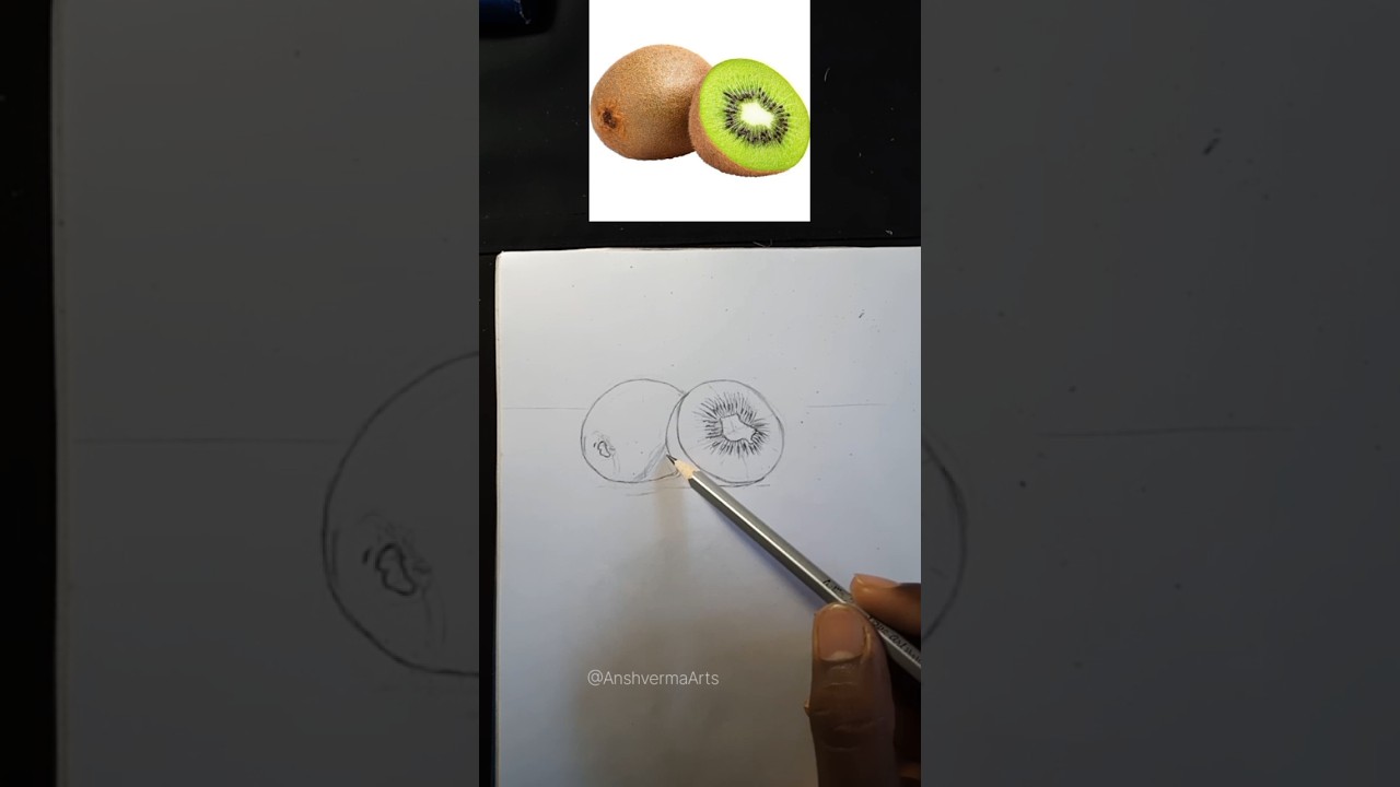How to draw Kiwi😁 || 🥝 drawing #drawing #kiwi #shorts #art #howtodraw