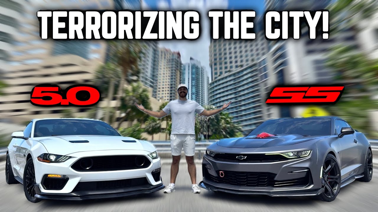 LOUDEST Mustang GT and Camaro SS TERRORIZING Miami! *COPS CALLED*