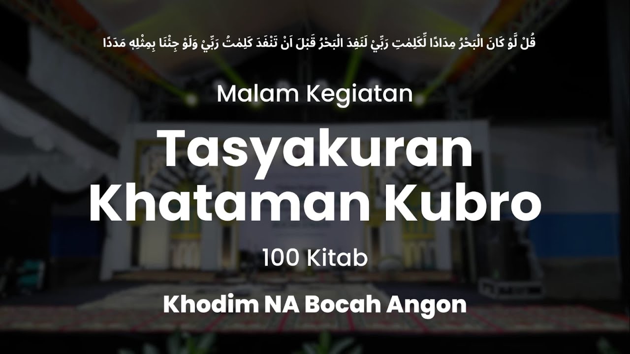 🔴LIVE | TASYAKURAN KHATAMAN KUBRO 100 KITAB || KHODIM NA BOCAH ANGON || 02 JANUARI 2026