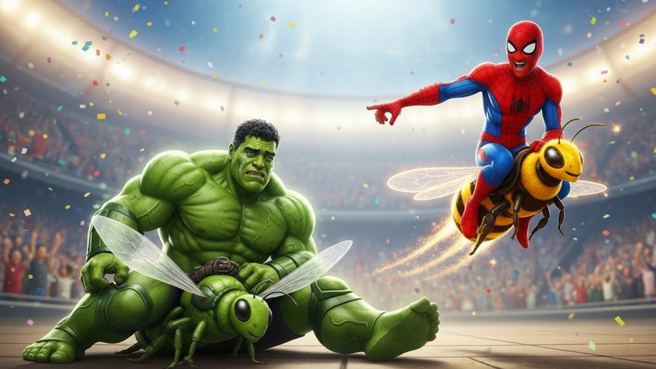 🕷🐝SPIDERMAN Wins the Legendary Bee Racing Championship - Epic Racing Challange.