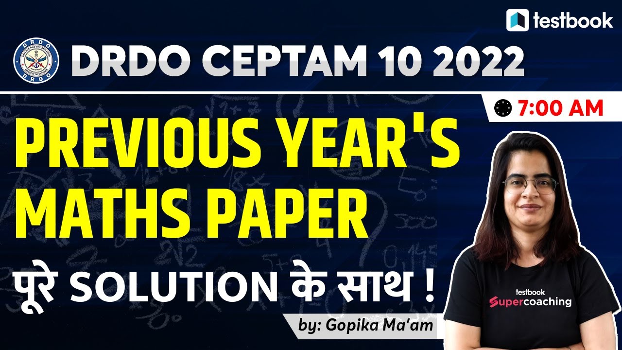 DRDO CEPTAM 10 Math Previous Year Paper | DRDO CEPTAM Math Previous Year Questions | By Gopika Ma'am