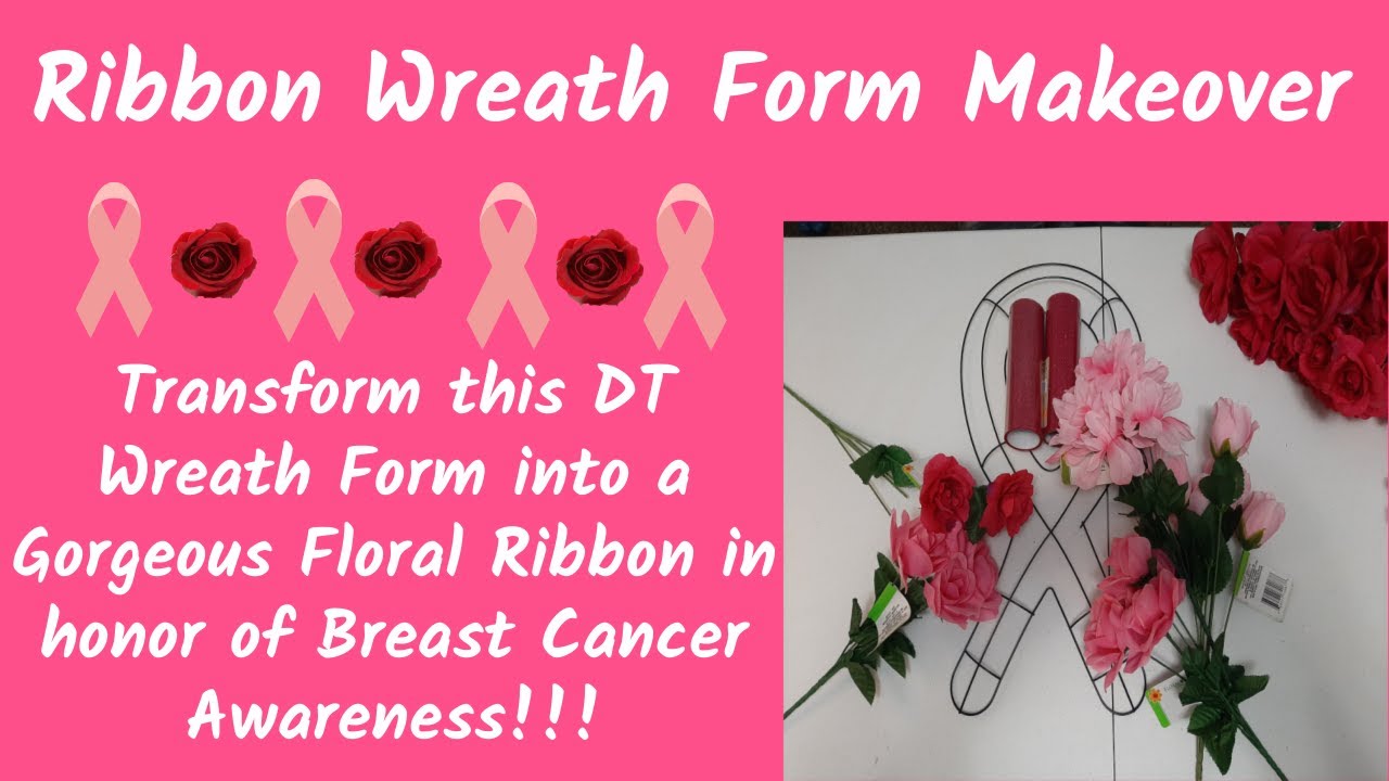 Ribbon Wreath Form Makeover for Breast Cancer Awareness Month!