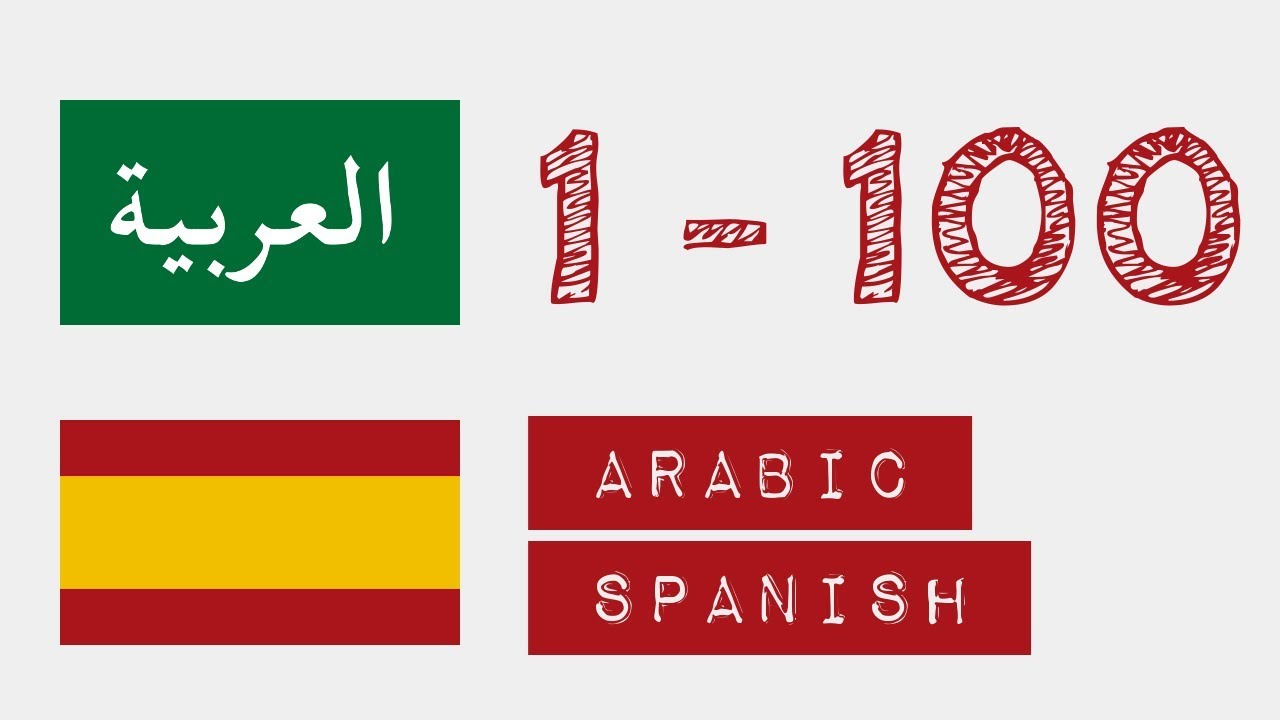 N&uacute;meros de 1 a 100 - &aacute;rabe - Espa&ntilde;ol