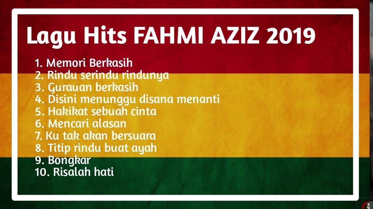 Fahmi aziz full album cover terbaru 30/7/19  | reggae malaysia memori berkasih, rindu serindu rindu