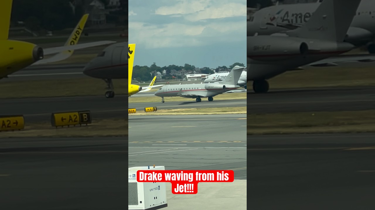Drake Waving from his Private Jet #drake