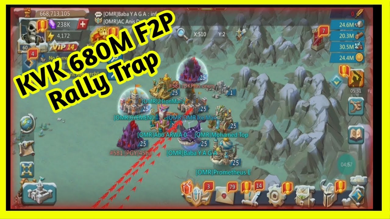 Kvk 680M Rally Trap Eat 3 Rallys in Lords Mobile Gameplay