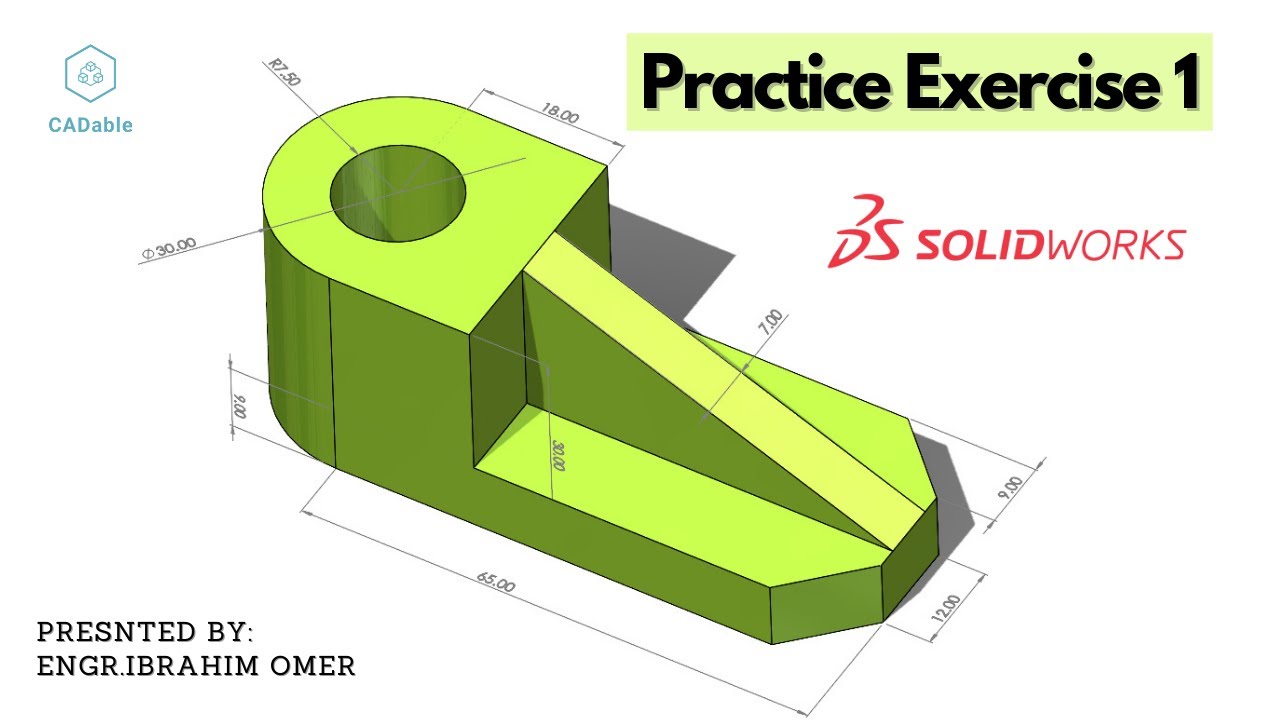 Solidworks Tutorial For Beginners | Solidworks Exercise 1 | Solidworks Mechanical Part Design
