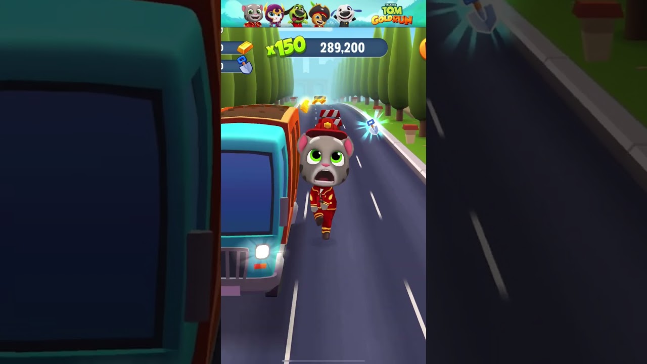 Talking Tom Gold Run Zombie Ben - Fireman Tom - Agent Angela Funny Fails & Falls Moments #shorts