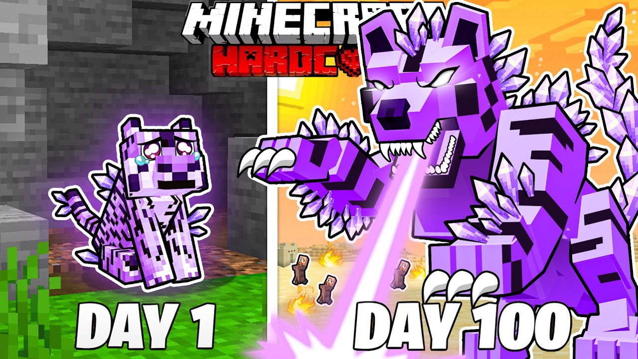 I Survived 100 Days as an AMETHYST TIGER in HARDCORE Minecraft