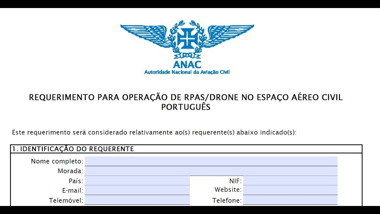 ANAC - AUTORIZAÇÃO DE VOO - Esta informação encontra-se desatualizada devido à nova reg. Europeia