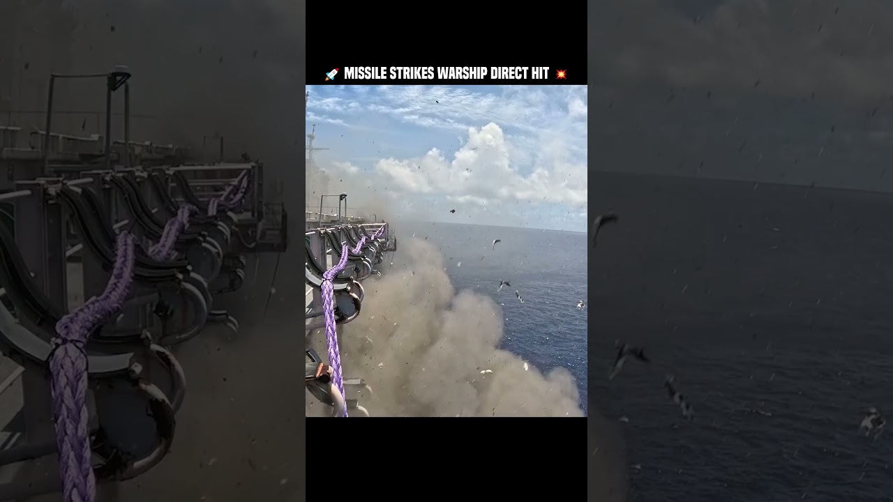 🚀 Missile Strikes Warship Direct Hit 💥