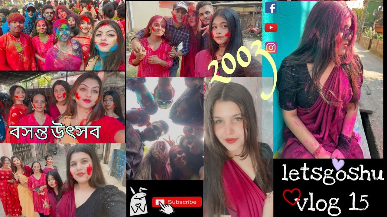 বসন্ত উৎসব❤️ || Vivekananda college , madhyamgram || Holi 2k23 || letsgoshu vlog's