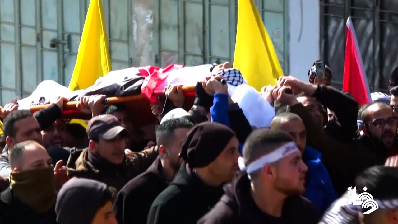 تشييع جثمان الشهيد مثقال ريان في بلدة قراوة بني حسان في سلفيت