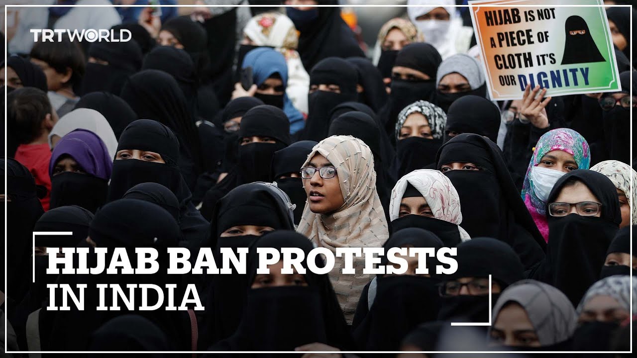 Muslim women protest in India's Jaipur city against hijab ban