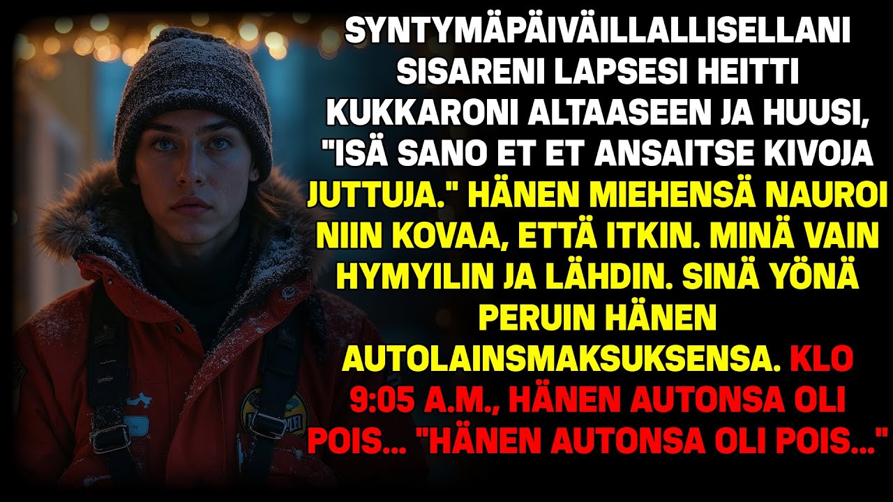 Siskoni lapsi heitti laukkuni altaaseen ja huusi: 'Isä sanoo, ettet sinä...'