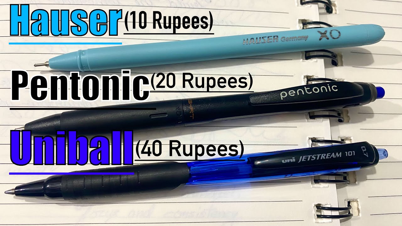 Hauser vs Pentonic vs Uniball Ball Pens for Handwriting |  Best Ball Pen | 