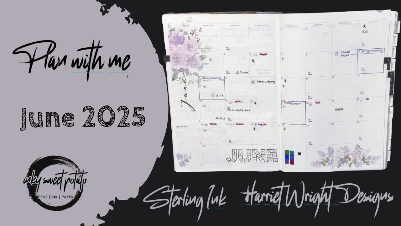 Plan with me 🖋️ June 2025 🖋️ Sterling Ink, Harriet Wright Designs