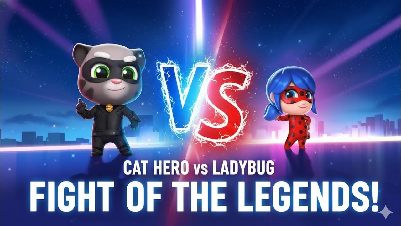 Talking Tom Hero Dash special event Cat Noir Tom vs Ladybug vs Roy Raccoon Gameplay Android ios 