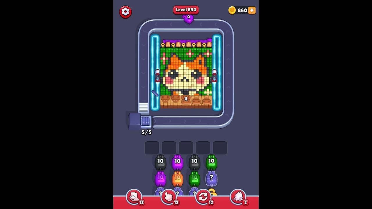 Pixel Flow level 694 (very hard) ⚡️⚡️