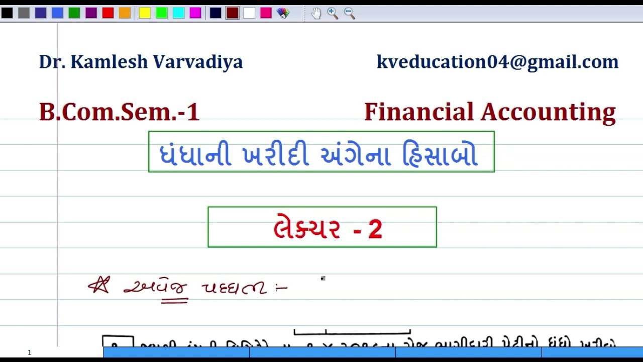 L-2  ધંધાની ખરીદીના હિસાબો I અવેજ પદ્ધતિI Financial Accounting I B.Com Sem-1 I Dr.Kamlesh Varvadiya