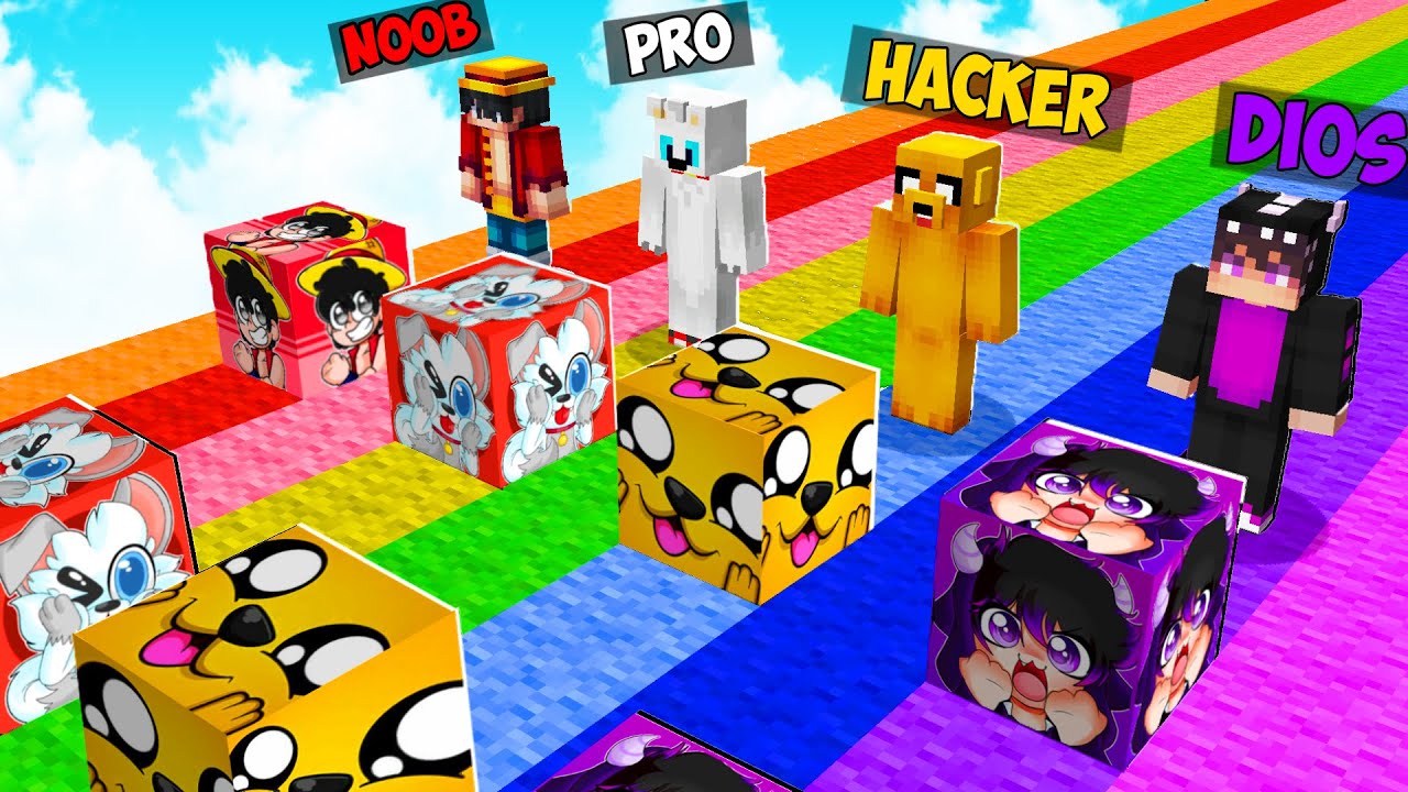 MINECRAFT: NOOB vs PRO vs HACKER vs DIOS 😱🤑 DESAFIO DE LUCKY BLOCKS DE MIKECRACK vs FRANCISCOGAMES