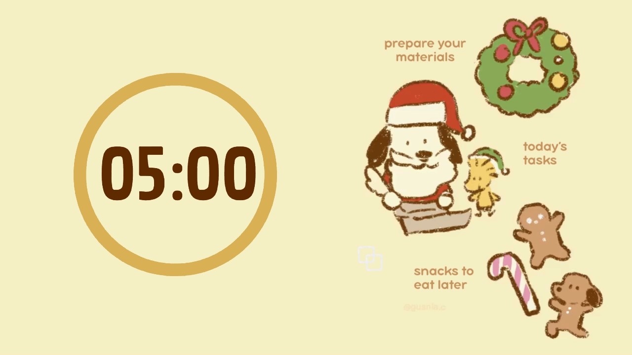 Study With Me | 🎄 Christmas Snoopy Pomodoro 25/5 x 4 | Holiday Lofi, No Mid Ads