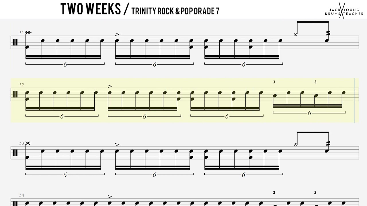 How to Play Two Weeks  - Trinity Rock & Pop Drums Grade 7