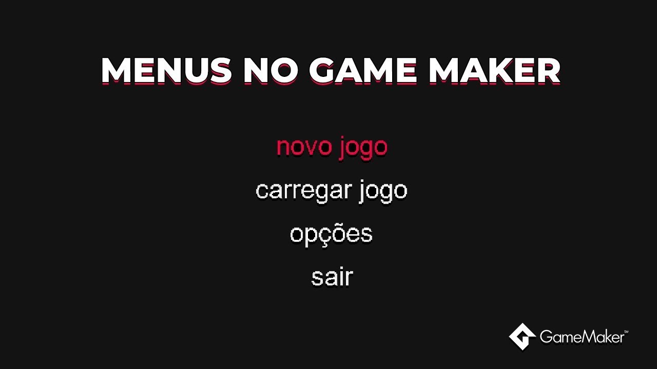 COMO CRIAR MENUS NO GAME MAKER - USANDO O MOUSE