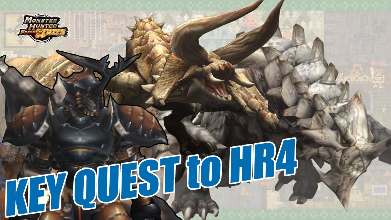Key Quest to HR4 Part 1 w/ Hunsterverse members | MHFU PSP (Male Char)