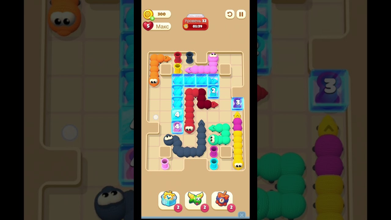 Wormmy Slither Puzzle Gameplay | Levels 31–35 Walkthrough (Noob Tries to Win 😄🐍)