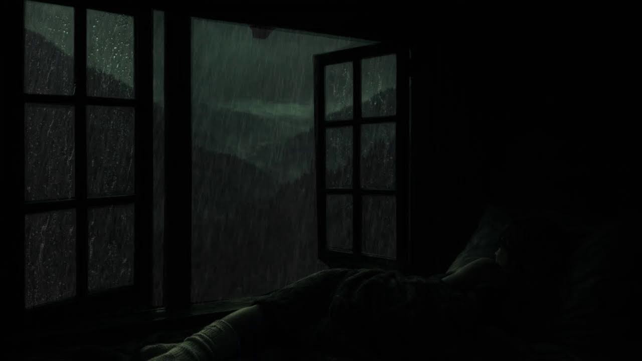 Peaceful Rain in Outside the Bedroom Window | Warm Quiet Night and Relax for Sleeping